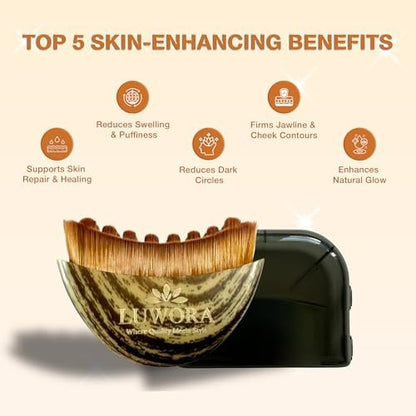 Luwora Lymphatic Contour Face Brush – Lymphatic Drainage Massager for Face, Chin & Jawline Sculpting, Dry Brushing Tool to Reduce Puffiness, Improve Circulation & Skin Glow Avelisse