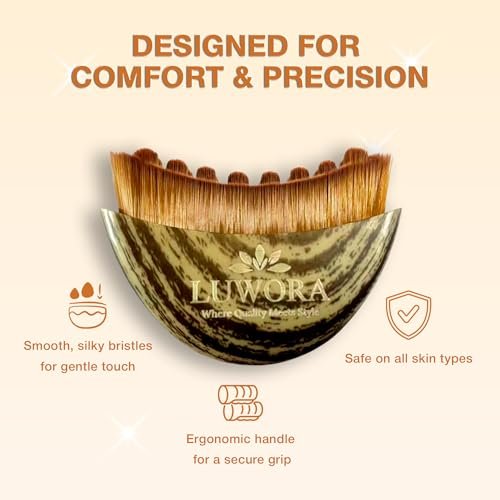 Luwora Lymphatic Contour Face Brush – Lymphatic Drainage Massager for Face, Chin & Jawline Sculpting, Dry Brushing Tool to Reduce Puffiness, Improve Circulation & Skin Glow Avelisse