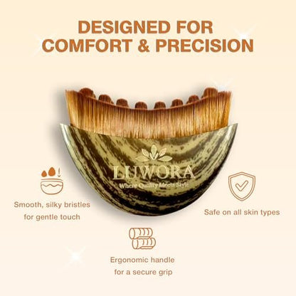 Luwora Lymphatic Contour Face Brush – Lymphatic Drainage Massager for Face, Chin & Jawline Sculpting, Dry Brushing Tool to Reduce Puffiness, Improve Circulation & Skin Glow Avelisse