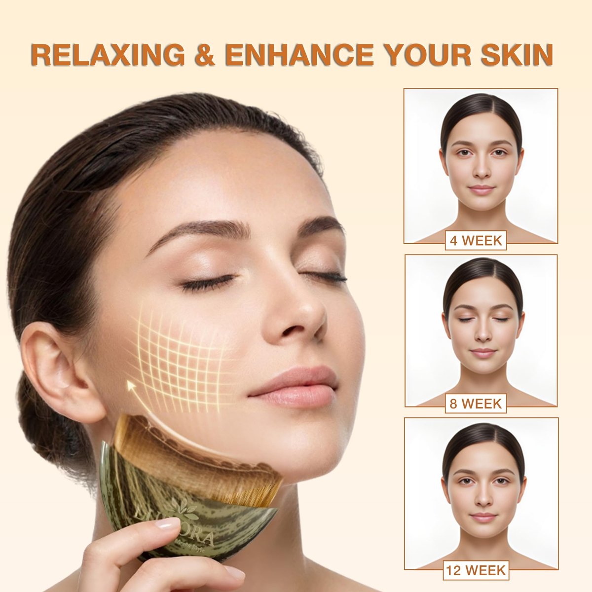 Luwora Lymphatic Contour Face Brush – Lymphatic Drainage Massager for Face, Chin & Jawline Sculpting, Dry Brushing Tool to Reduce Puffiness, Improve Circulation & Skin Glow Avelisse