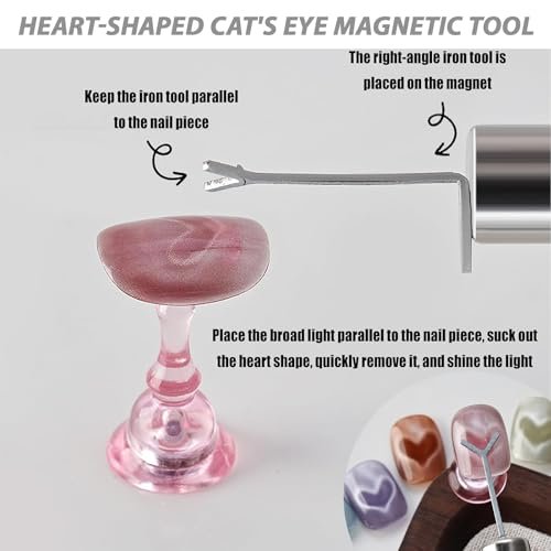 8PCS 3 in 1 Cat Eye Magnet Set - 2026 New Nail Art Magnet Tools for French Tip, Heart-Shaped & Hollow Designs - görsel 12
