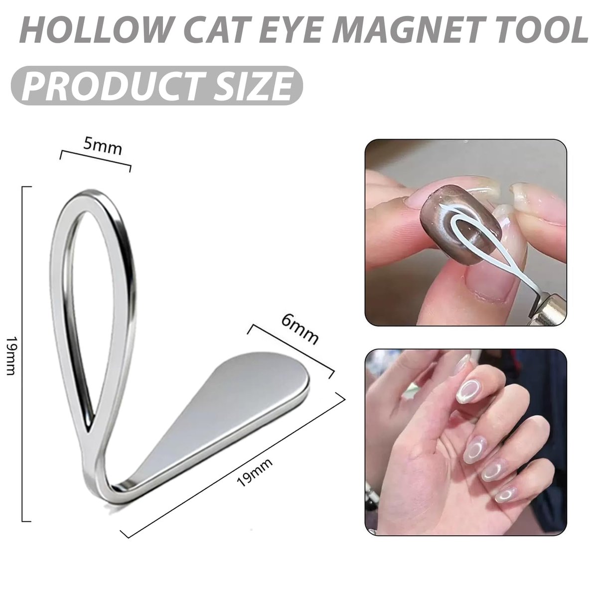 8PCS 3 in 1 Cat Eye Magnet Set - 2026 New Nail Art Magnet Tools for French Tip, Heart-Shaped & Hollow Designs - görsel 7
