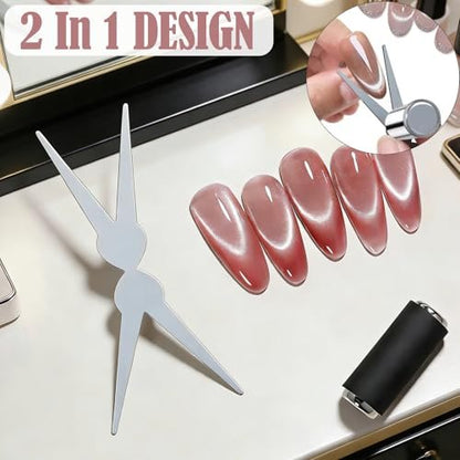 8PCS 3 in 1 Cat Eye Magnet Set - 2026 New Nail Art Magnet Tools for French Tip, Heart-Shaped & Hollow Designs
