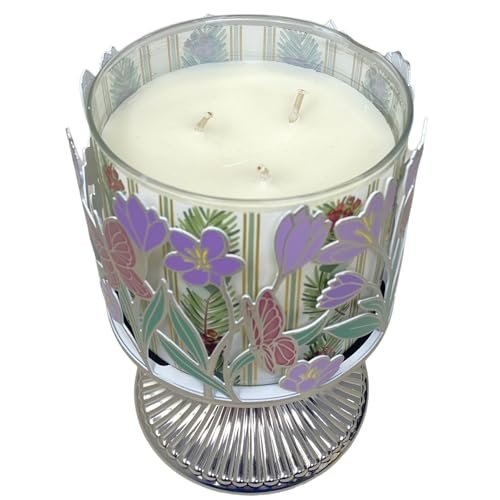 Bath & Body Works Butterfly 3-Wick Candle Holder with Natural Oats Sample Soap - Silver - görsel 6
