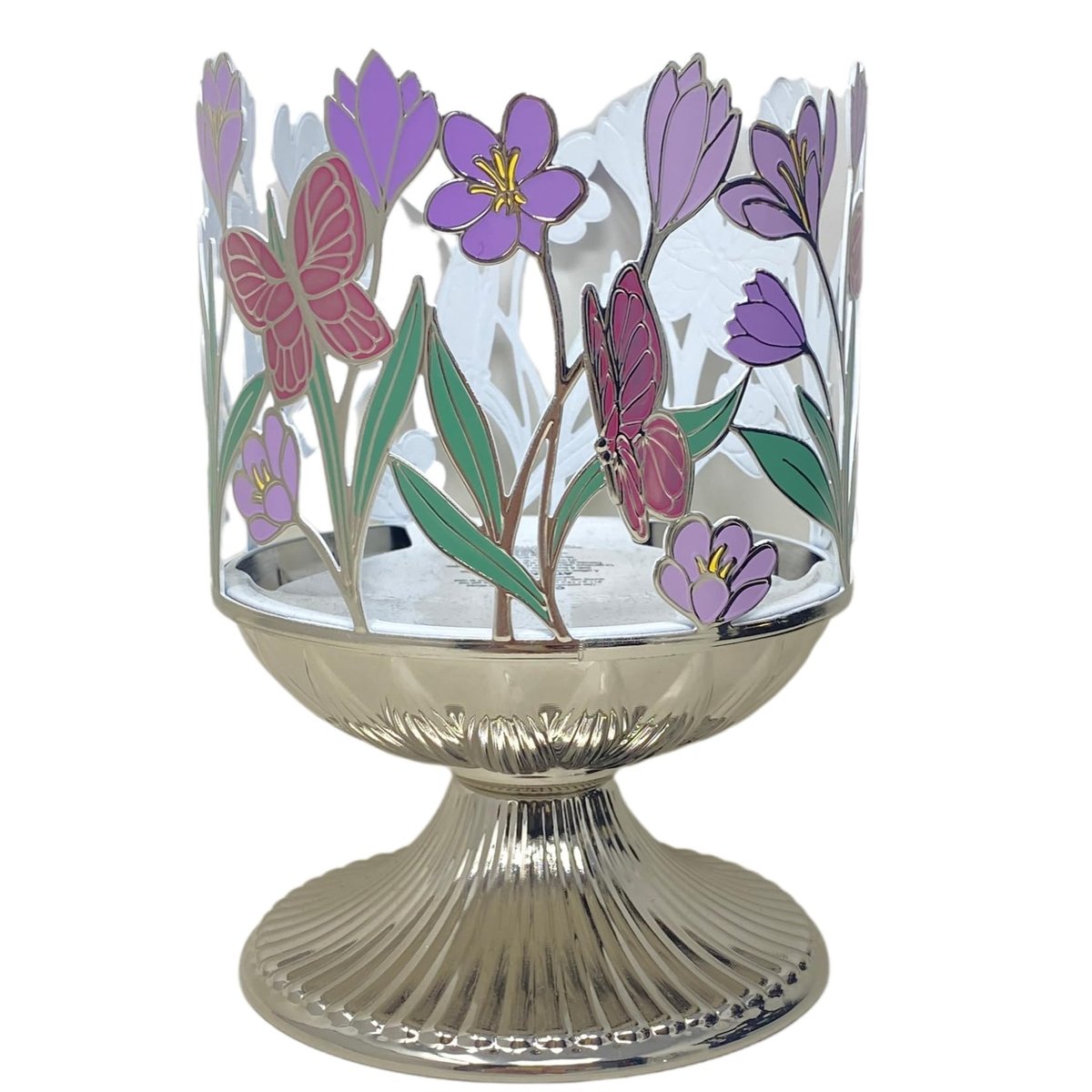 Bath & Body Works Butterfly 3-Wick Candle Holder with Natural Oats Sample Soap - Silver - görsel 3