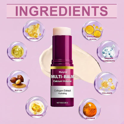 Maiyisi Calcium Volume Multi Balm Stick - Anti-Wrinkle & Hydrating Collagen Treatment for Face, Eyes, Lips & Neck, Firming, Smoothing & Nourishing Balm (B1) Avelisse