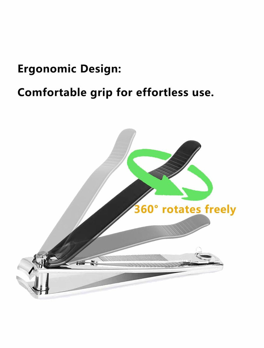 GYQUL Large Stainless Steel Nail Clipper with Built-in Metal File - 2 Pack, Sharp & Sturdy Blade for Fingernails and Toenails - görsel 11