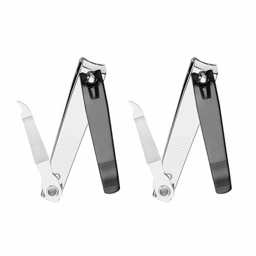 GYQUL Large Stainless Steel Nail Clipper with Built-in Metal File - 2 Pack, Sharp & Sturdy Blade for Fingernails and Toenails - görsel 16