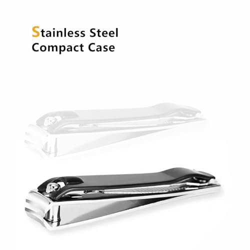 GYQUL Large Stainless Steel Nail Clipper with Built-in Metal File - 2 Pack, Sharp & Sturdy Blade for Fingernails and Toenails - görsel 4