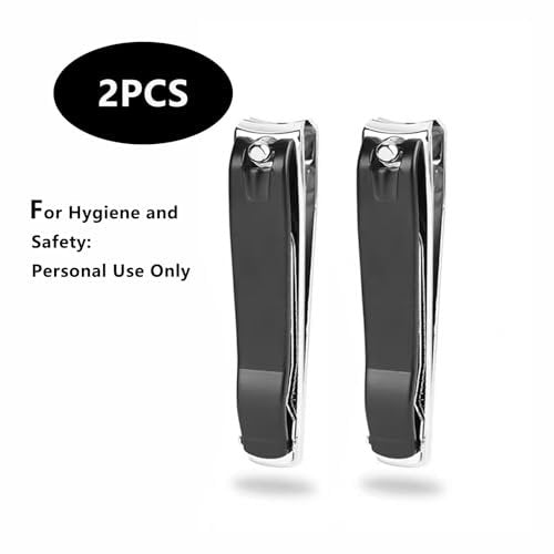 GYQUL Large Stainless Steel Nail Clipper with Built-in Metal File - 2 Pack, Sharp & Sturdy Blade for Fingernails and Toenails - görsel 6
