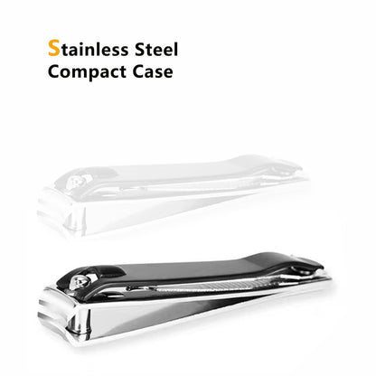 GYQUL Large Stainless Steel Nail Clipper with Built-in Metal File - 2 Pack, Sharp & Sturdy Blade for Fingernails and Toenails