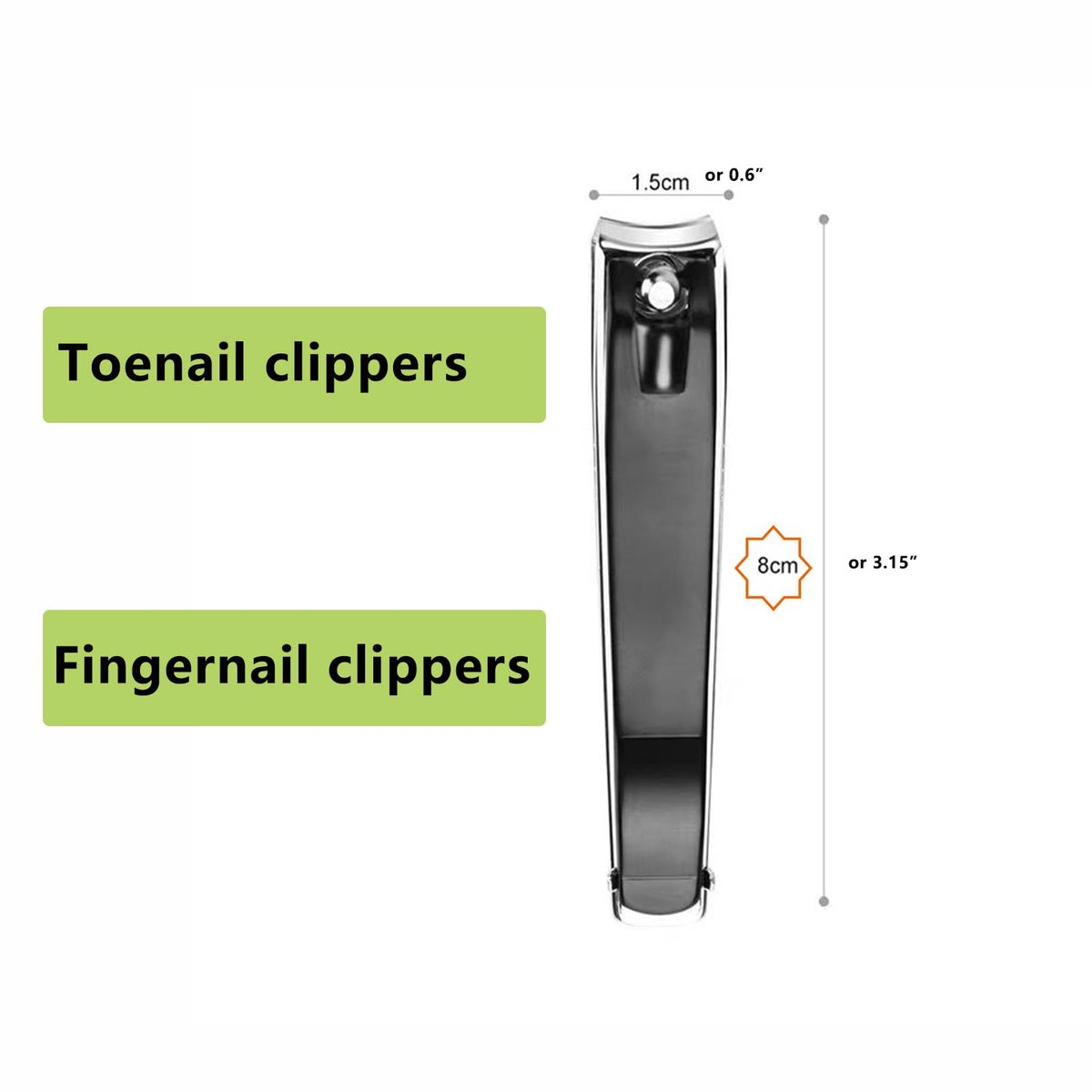 GYQUL Large Stainless Steel Nail Clipper with Built-in Metal File - 2 Pack, Sharp & Sturdy Blade for Fingernails and Toenails - görsel 7