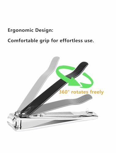 GYQUL Large Stainless Steel Nail Clipper with Built-in Metal File - 2 Pack, Sharp & Sturdy Blade for Fingernails and Toenails - görsel 12