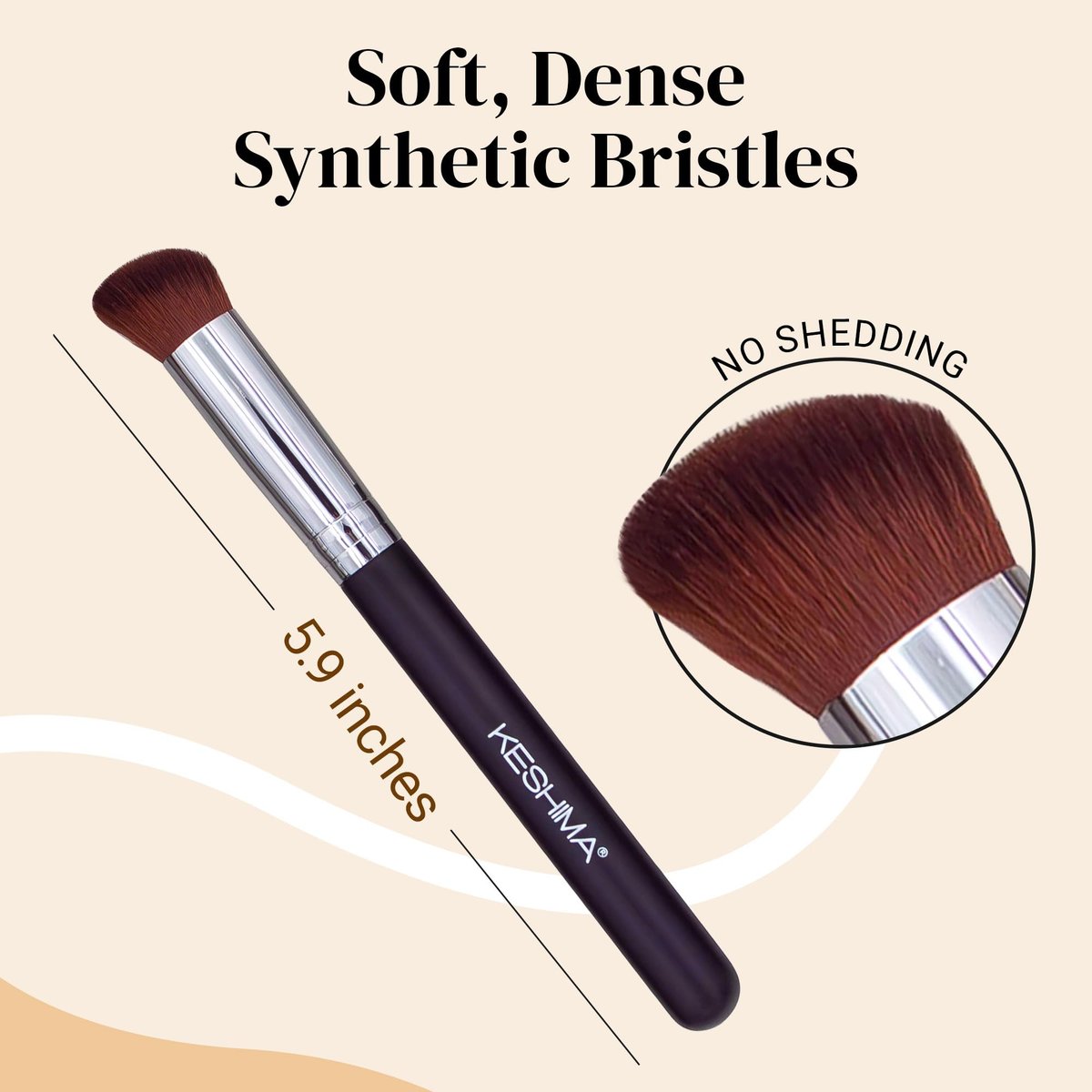 Keshima Angled Concealer Brush - Seamless Under-Eye Concealing, Contouring & Setting for Liquid, Cream & Powder Makeup - görsel 3