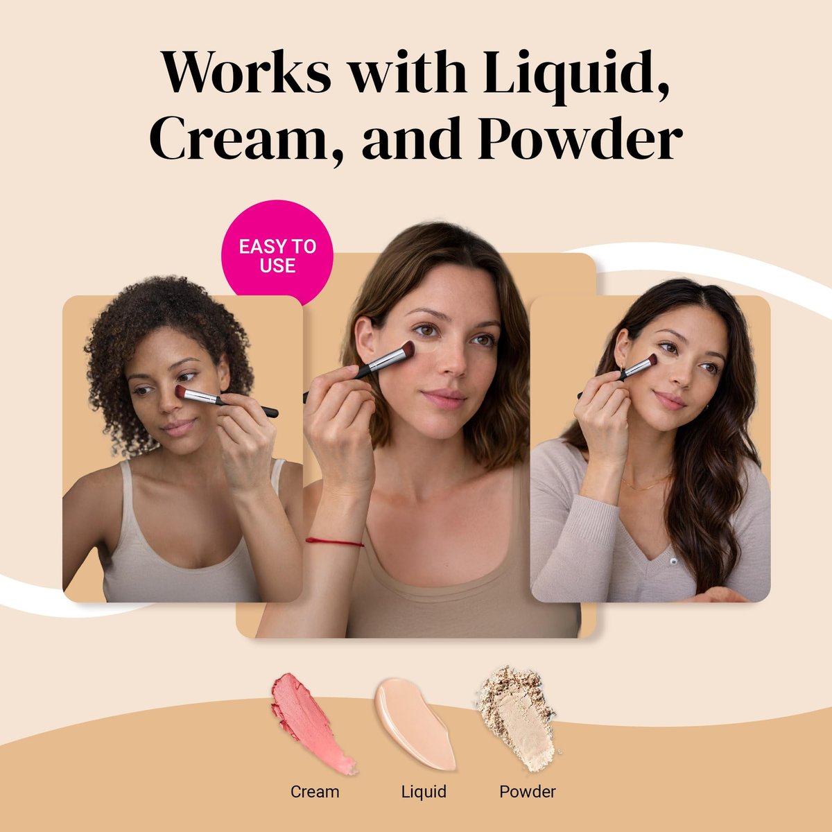 Keshima Angled Concealer Brush - Seamless Under-Eye Concealing, Contouring & Setting for Liquid, Cream & Powder Makeup - görsel 9