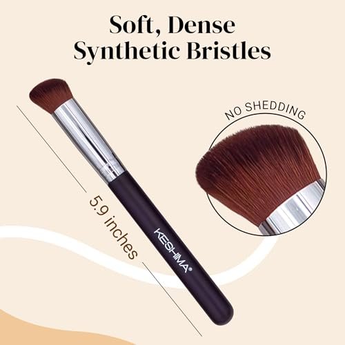 Keshima Angled Concealer Brush - Seamless Under-Eye Concealing, Contouring & Setting for Liquid, Cream & Powder Makeup - görsel 4