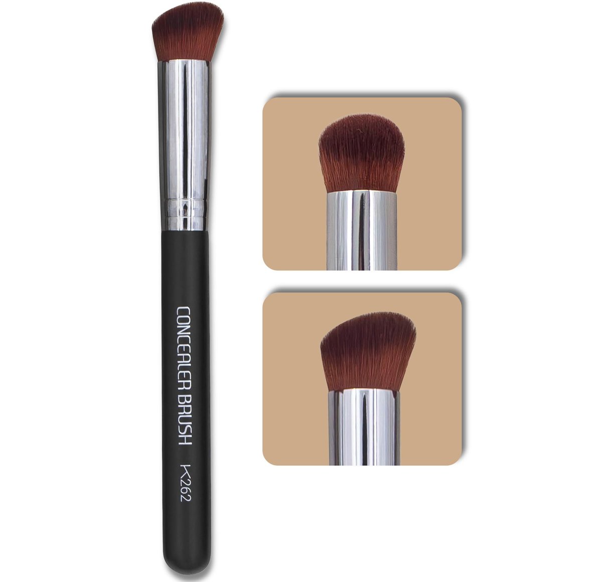 Keshima Angled Concealer Brush - Seamless Under-Eye Concealing, Contouring & Setting for Liquid, Cream & Powder Makeup - görsel 1