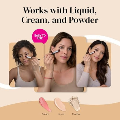 Keshima Angled Concealer Brush - Seamless Under-Eye Concealing, Contouring & Setting for Liquid, Cream & Powder Makeup