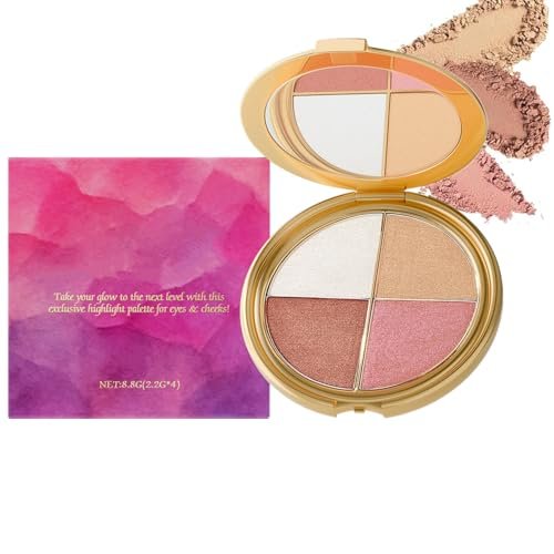 4-in-1 Eye & Cheek Palette – Eyeshadow, Highlighter & Blush Makeup Kit for Women & Girls Avelisse
