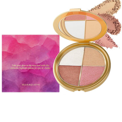 4-in-1 Eye & Cheek Palette – Eyeshadow, Highlighter & Blush Makeup Kit for Women & Girls Avelisse