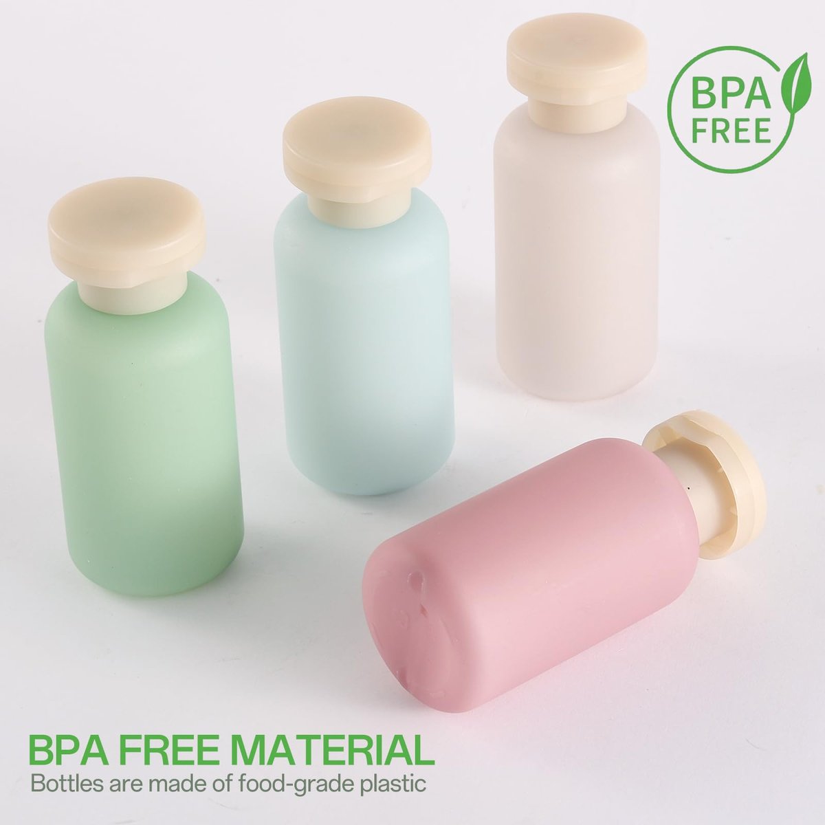 18 Pack Travel Bottles for Toiletries - TSA Approved Leak Proof Refillable Plastic Travel Containers, BPA Free Travel Essentials for Shampoo Conditioner Lotion Liquids, Airport Carry On Accessories - görsel 5