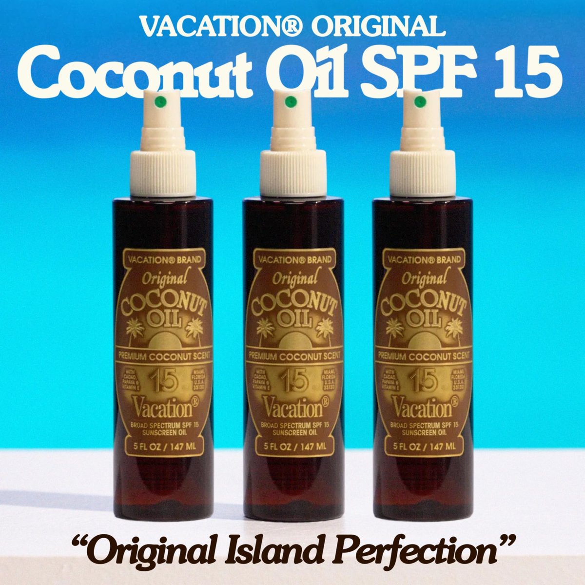 Vacation Coconut Oil SPF 15 & Air Freshener Bundle, Lightweight Sunscreen Oil Spray, Transparent On All Skin Tones, Hydrating & Nourishing, Non-Greasy Finish, 5 Fl. Oz. Avelisse