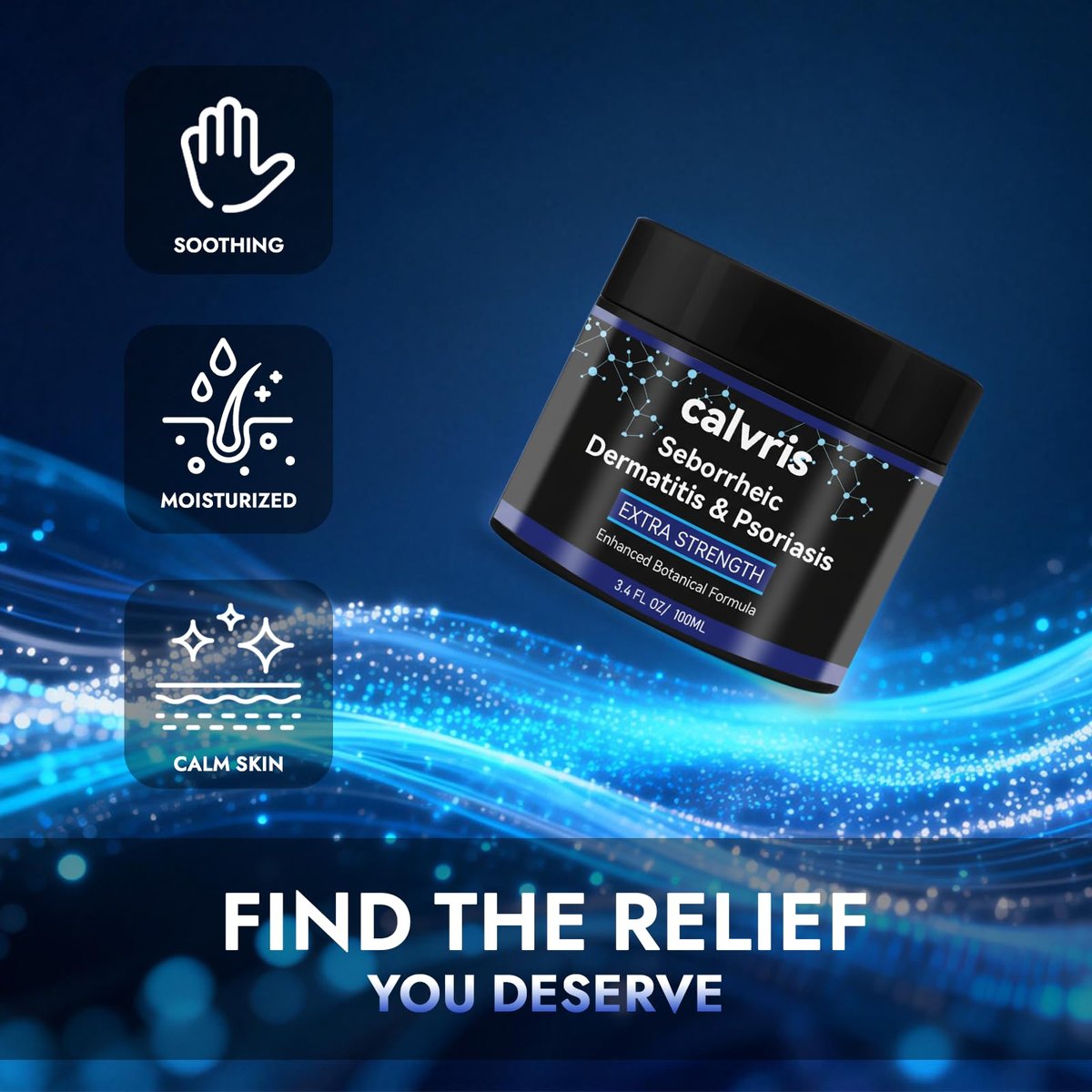 Calvris Extra Strength Scalp Cream – Flake & Itch Relief for Dandruff and Dry Scalp, Enhanced Botanical Formula, 3.4 fl oz Avelisse