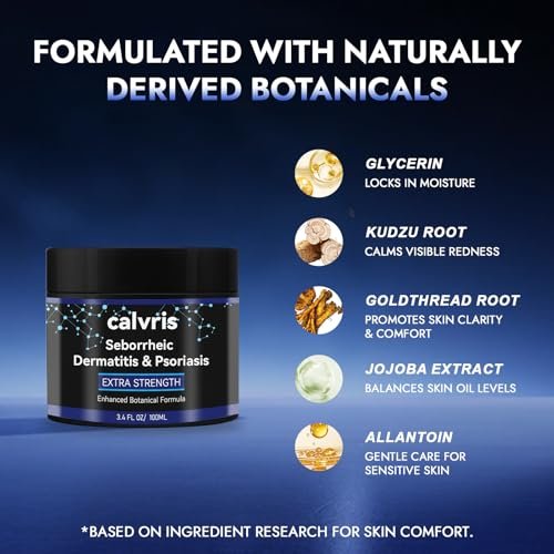 Calvris Extra Strength Scalp Cream – Flake & Itch Relief for Dandruff and Dry Scalp, Enhanced Botanical Formula, 3.4 fl oz Avelisse