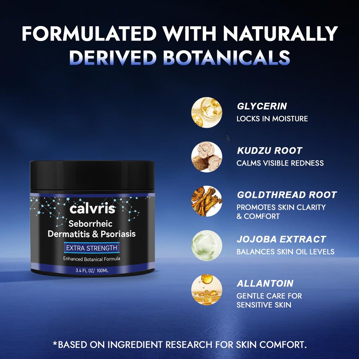 Calvris Extra Strength Scalp Cream – Flake & Itch Relief for Dandruff and Dry Scalp, Enhanced Botanical Formula, 3.4 fl oz Avelisse