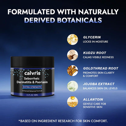 Calvris Extra Strength Scalp Cream – Flake & Itch Relief for Dandruff and Dry Scalp, Enhanced Botanical Formula, 3.4 fl oz Avelisse
