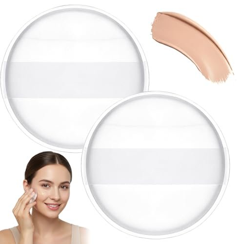 2-Pack Clear Silicone Makeup Sponges – Reusable, Non-Absorbent Foundation Blender for Flawless Application - görsel 10