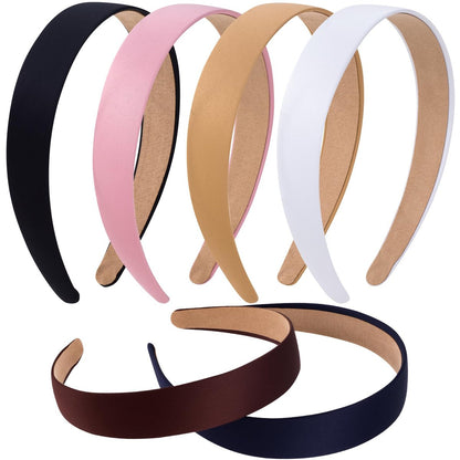 Incinkod 6 Pcs 1 Inch Thick Headbands for Women - Fashion Wide Headbands, Trendy Elastic Cute Headband, Fall Head Bands (6 Colors)