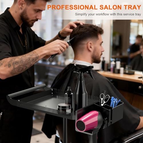 Hairstylist Rolling Cart with Wheels – Salon Tray Cart, Braiding Hair Rack, Coloring Tray & Holder, Rolling Tool Trolley Organizer Avelisse