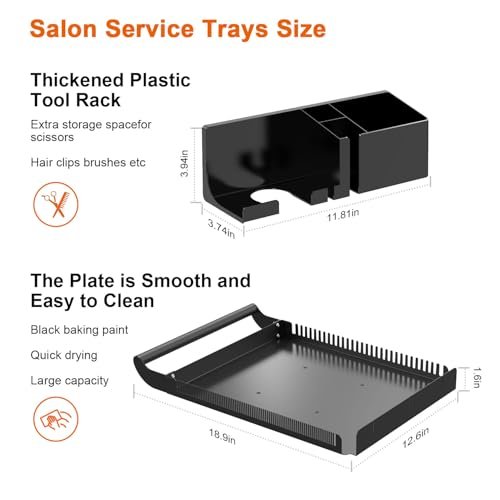 Hairstylist Rolling Cart with Wheels – Salon Tray Cart, Braiding Hair Rack, Coloring Tray & Holder, Rolling Tool Trolley Organizer Avelisse