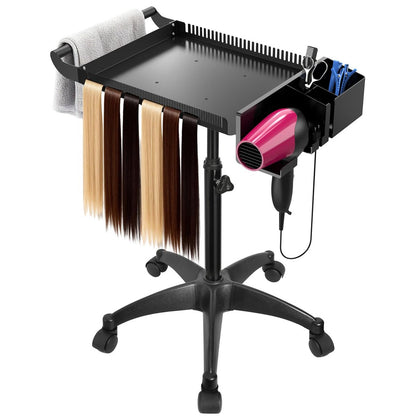 Hairstylist Rolling Cart with Wheels – Salon Tray Cart, Braiding Hair Rack, Coloring Tray & Holder, Rolling Tool Trolley Organizer Avelisse
