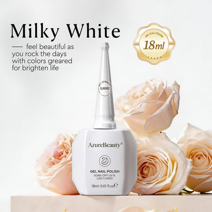 AZUREBEAUTY Milky White Gel Nail Polish 18ML - Sheer Jelly Translucent White Soak Off UV/LED, Self-Leveling & Long Lasting for French Manicure & Natural Nail Look Avelisse