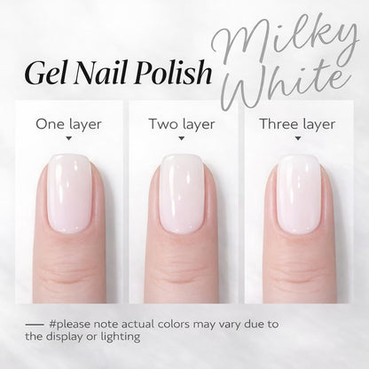 AZUREBEAUTY Milky White Gel Nail Polish 18ML - Sheer Jelly Translucent White Soak Off UV/LED, Self-Leveling & Long Lasting for French Manicure & Natural Nail Look Avelisse