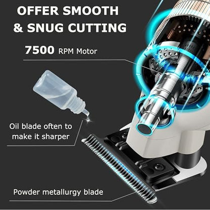 KEMEI 2299 Professional Cordless Beard & Hair Trimmer for Men, Zero Gapped Hair Clippers, Stainless Steel, Gray Avelisse