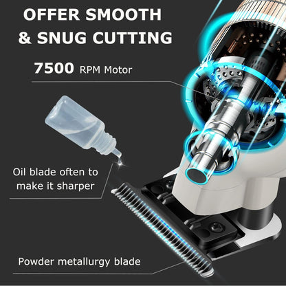 KEMEI 2299 Professional Cordless Beard & Hair Trimmer for Men, Zero Gapped Hair Clippers, Stainless Steel, Gray Avelisse