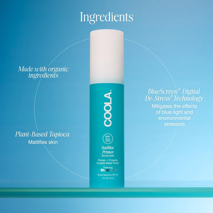 COOLA SunBlur Makeup Primer SPF 50 – Matte Finish Primer with Sunscreen, 8-Hour Wear, Vegan & Paraben Free, 1.0 Fl Oz Avelisse