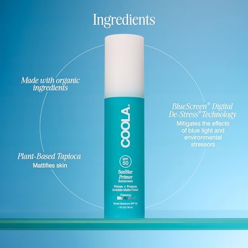 COOLA SunBlur Makeup Primer SPF 50 – Matte Finish Primer with Sunscreen, 8-Hour Wear, Vegan & Paraben Free, 1.0 Fl Oz Avelisse