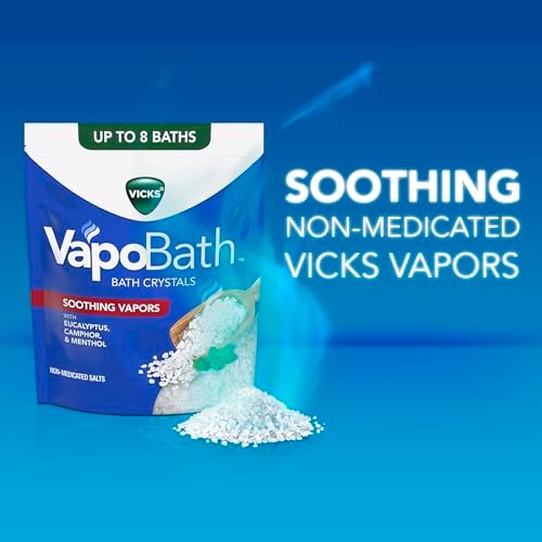 Vicks VapoBath Soothing Non-Medicated Bath Crystals with Eucalyptus & Menthol, 24 oz Avelisse
