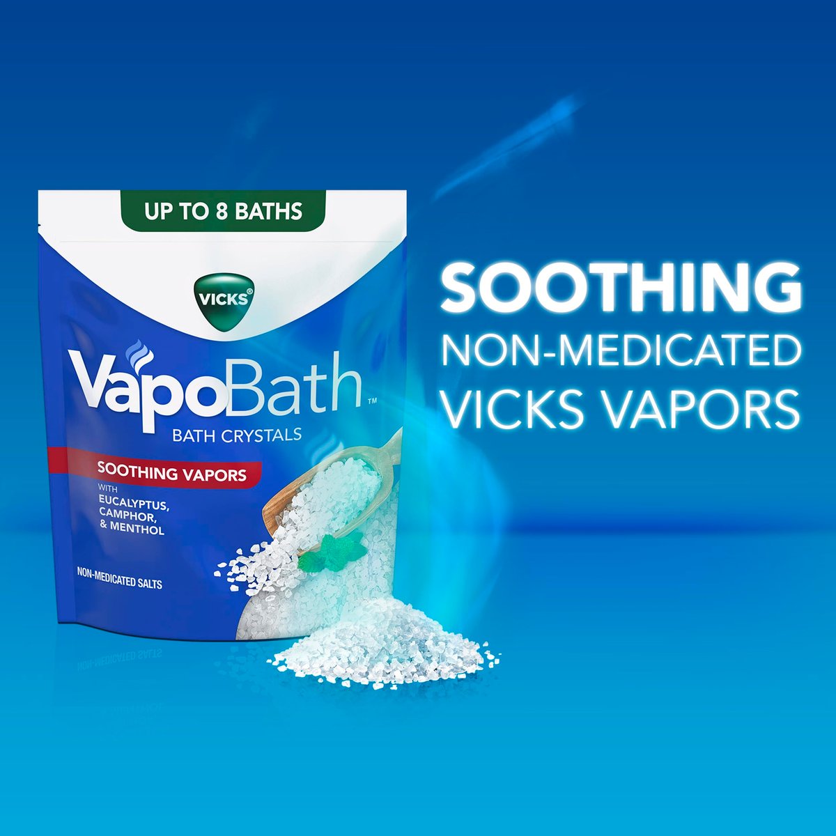 Vicks VapoBath Soothing Non-Medicated Bath Crystals with Eucalyptus & Menthol, 24 oz Avelisse
