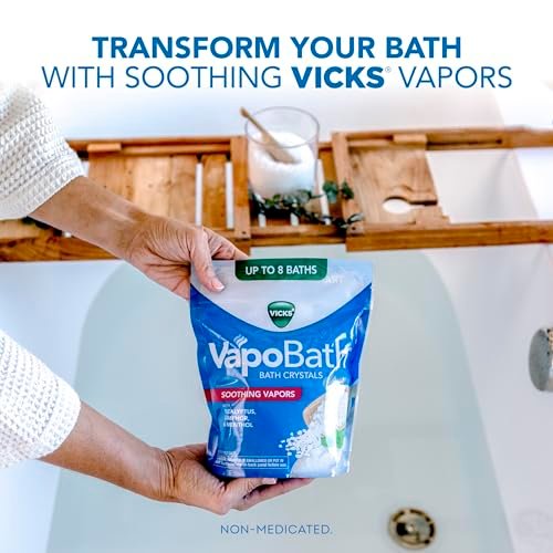 Vicks VapoBath Soothing Non-Medicated Bath Crystals with Eucalyptus & Menthol, 24 oz Avelisse