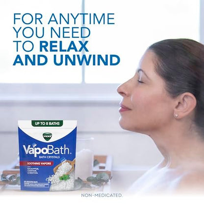 Vicks VapoBath Soothing Non-Medicated Bath Crystals with Eucalyptus & Menthol, 24 oz Avelisse