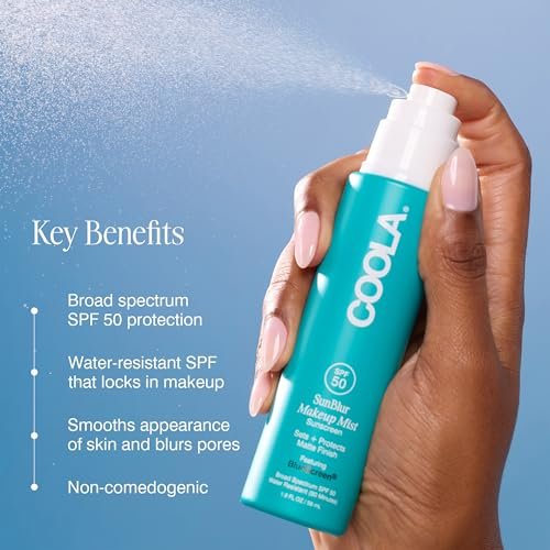 COOLA SunBlur Makeup Mist Sunscreen SPF 50 - Matte Setting Spray, 1.9 Fl Oz Avelisse