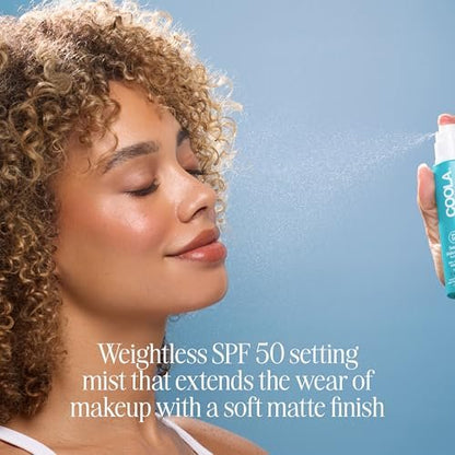 COOLA SunBlur Makeup Mist Sunscreen SPF 50 - Matte Setting Spray, 1.9 Fl Oz Avelisse