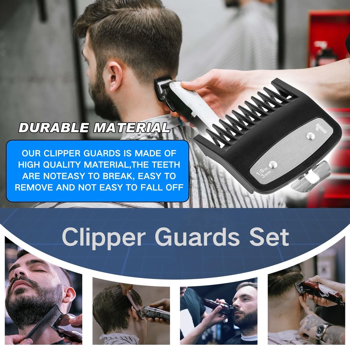 2 Pack Replacement Metal Guide Combs for Wahl Clipper Guards - 1/16" (1.5 mm) Precision Attachment, Black - görsel 5