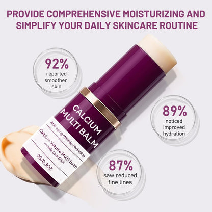 LFuTPm Calcium Volume Multi Balm (2pcs) - Anti-Wrinkle Stick with Collagen, Korean Formula, Moisturizes & Firms Skin, Reduces Fine Lines for Eye, Neck and Face Care Avelisse