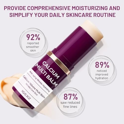 LFuTPm Calcium Volume Multi Balm (2pcs) - Anti-Wrinkle Stick with Collagen, Korean Formula, Moisturizes & Firms Skin, Reduces Fine Lines for Eye, Neck and Face Care Avelisse